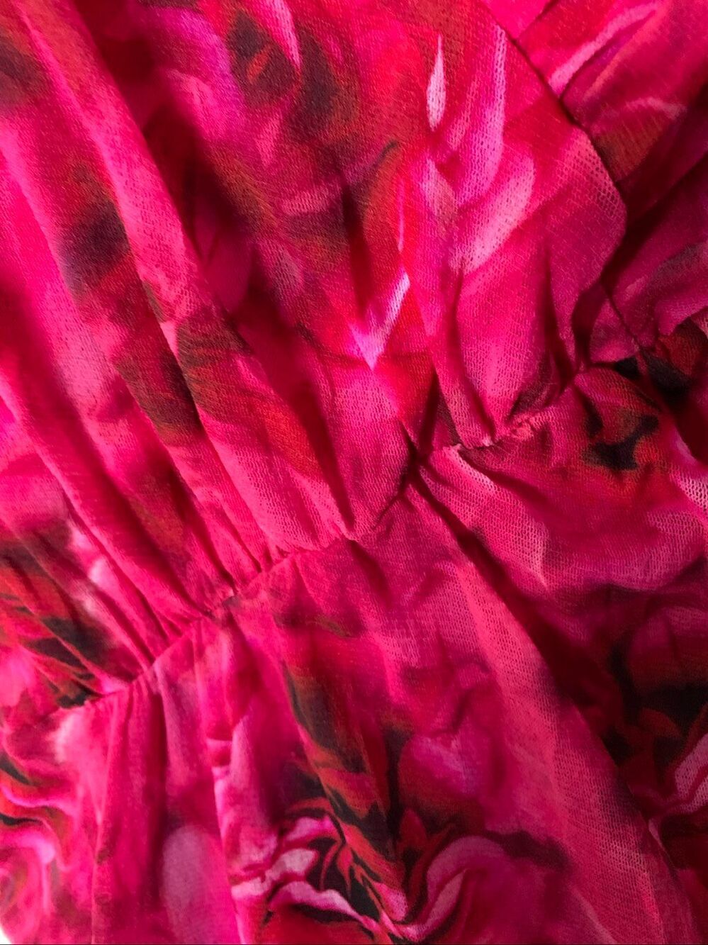 Fuzzi Print Ruched Tulle Dress Porpora women's size XL - Picture 5 of 5
